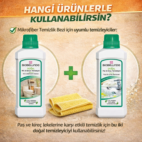 1 x Mikrofasertuch Ofen & Fett I 1 x Mikrofasertuch Rost & Kalk / WC