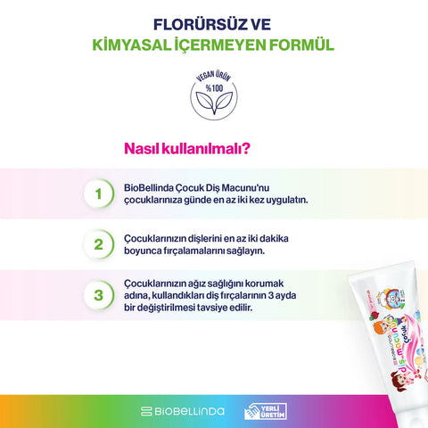 Çocuk Diş Macunu Florürsüz | Nar Aromalı - BL95