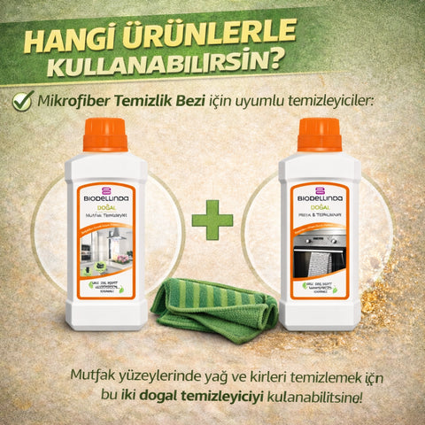 1 x Mikrofasertuch Ofen & Fett I 1 x Mikrofasertuch Rost & Kalk / WC